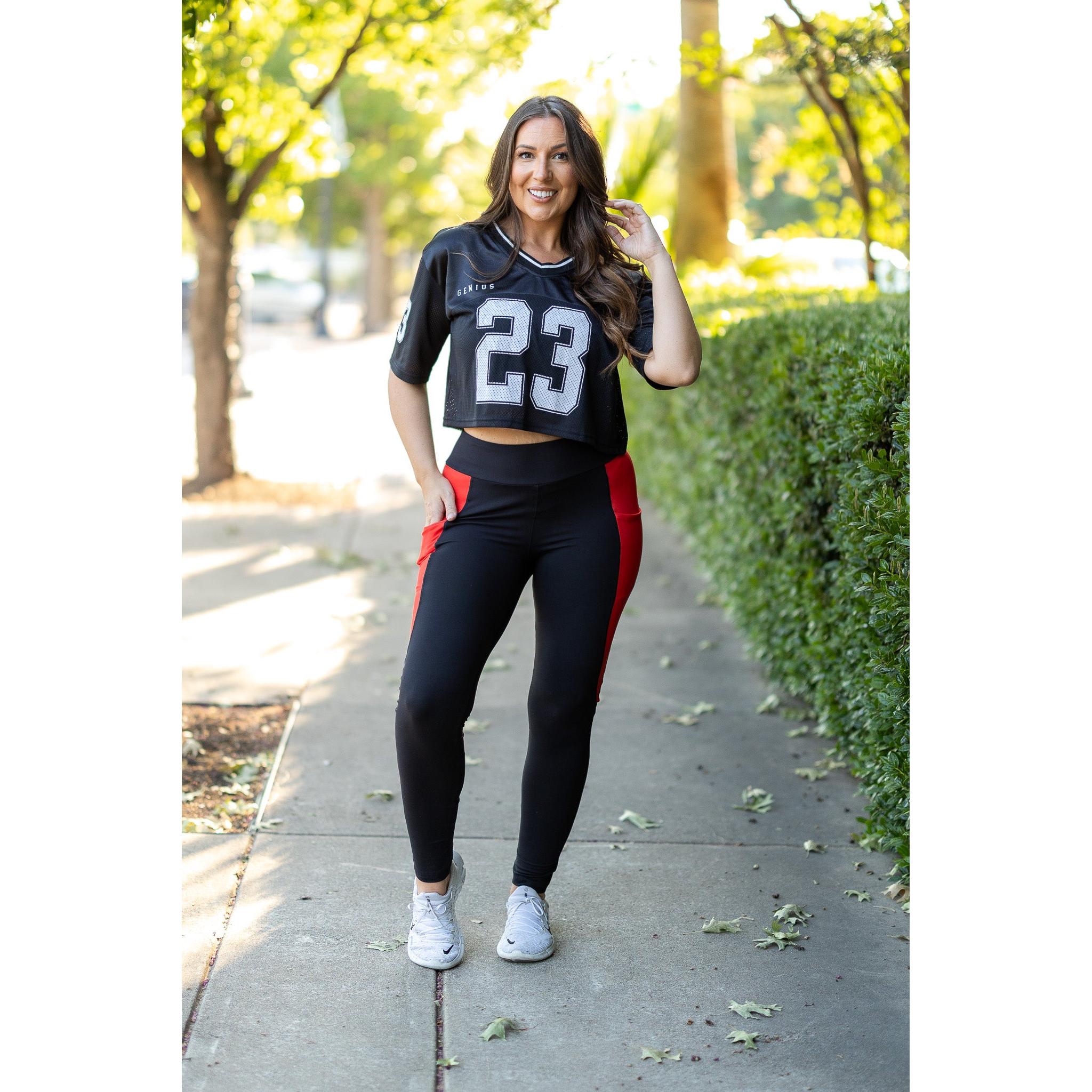 Ready to Ship | The Roxie - Red Panel Full Length Leggings